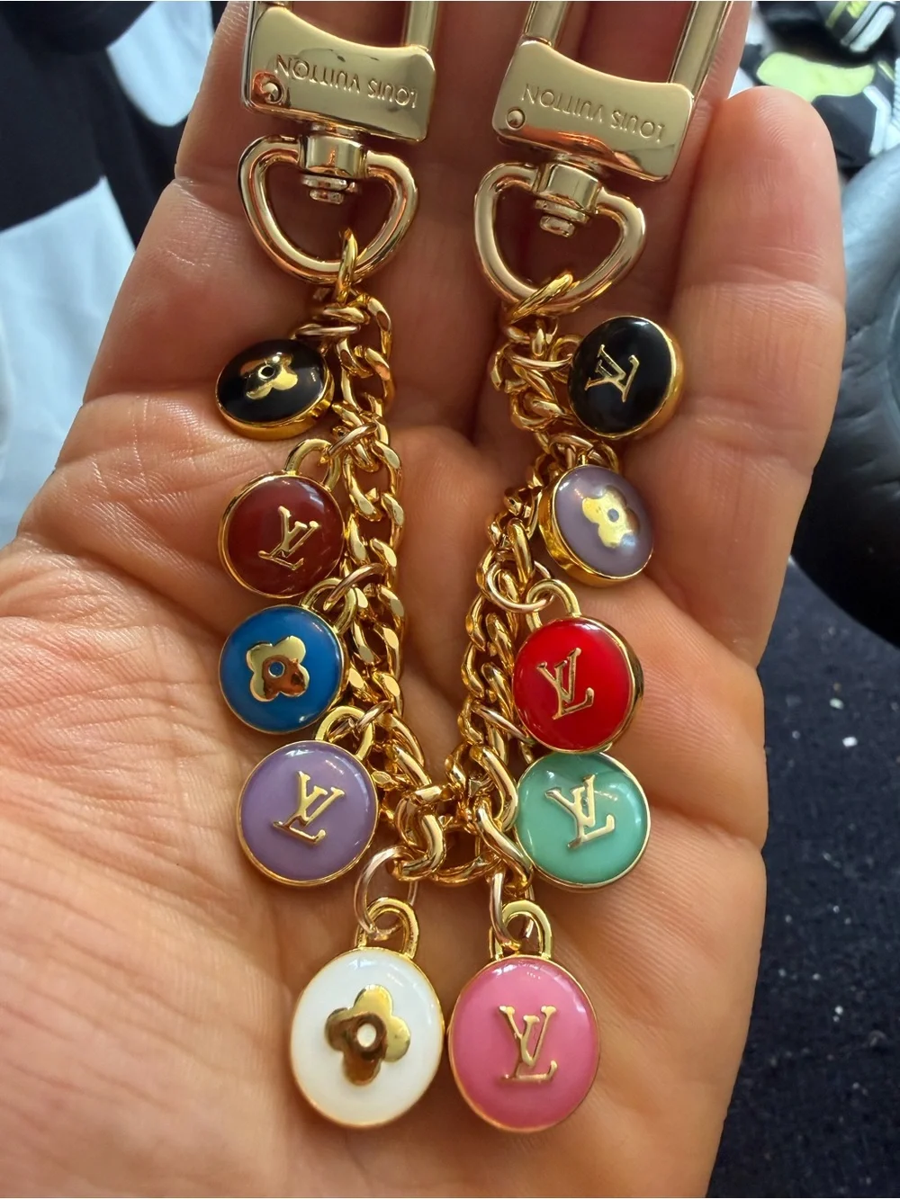 Unbranded -Inspired Gold Chain Keychain key bag with Multicolor Enamel